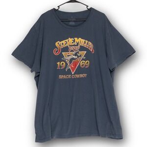 Wrangler Steve Miller Band T-Shirt Mens 3XL Navy Blue Good Space Cowboy Graphic